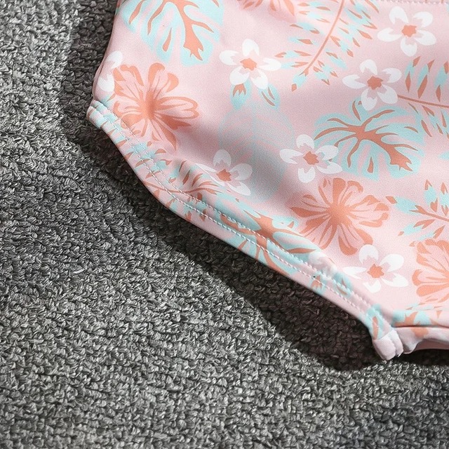 flower twopiece swim wear  ｜ 水着  フリル ショートトップス ツーピース 女の子