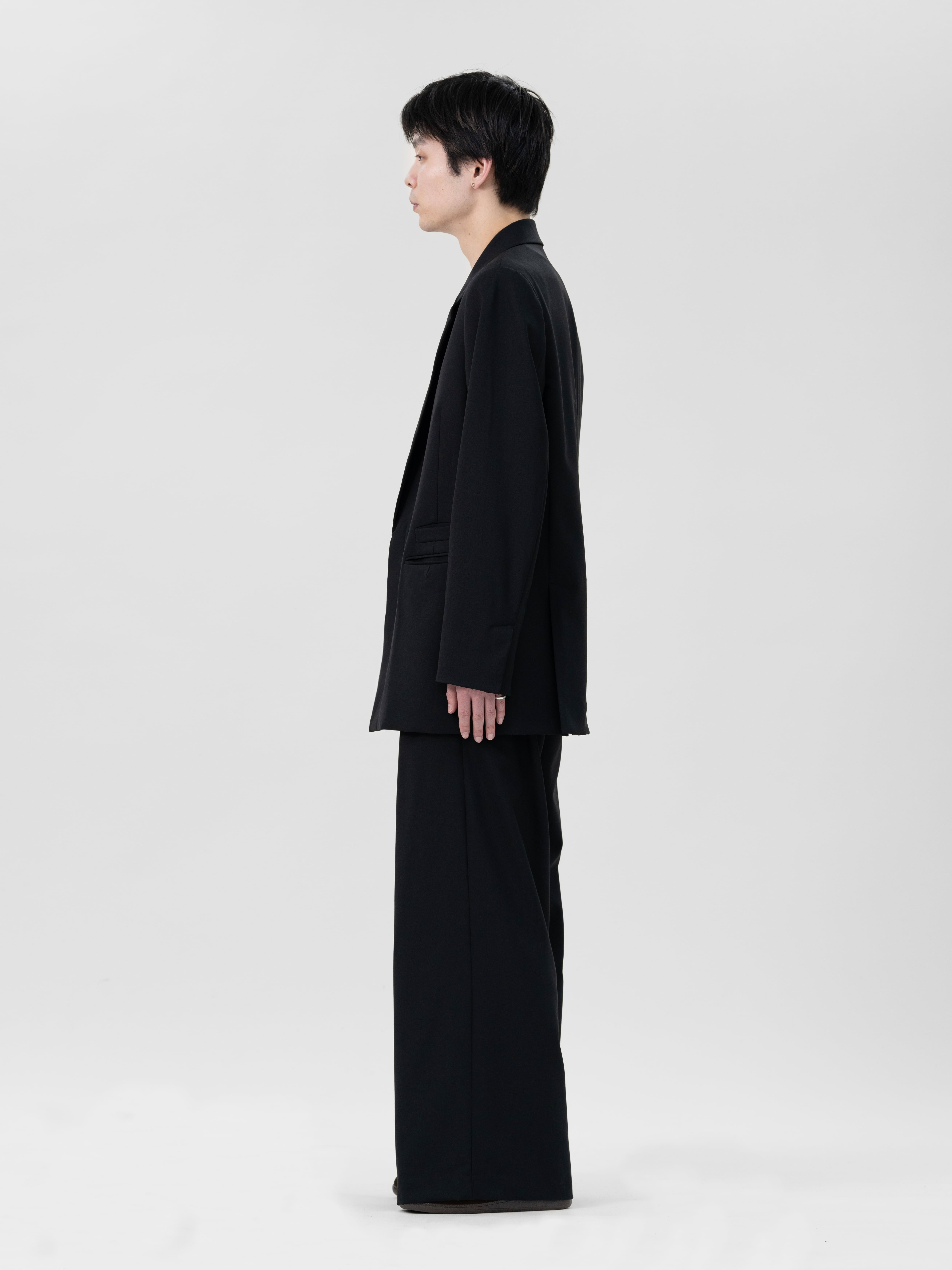 DOUBLE BREASTED FLY FRONT WOOL JACKET【BLACK】 | lapiis