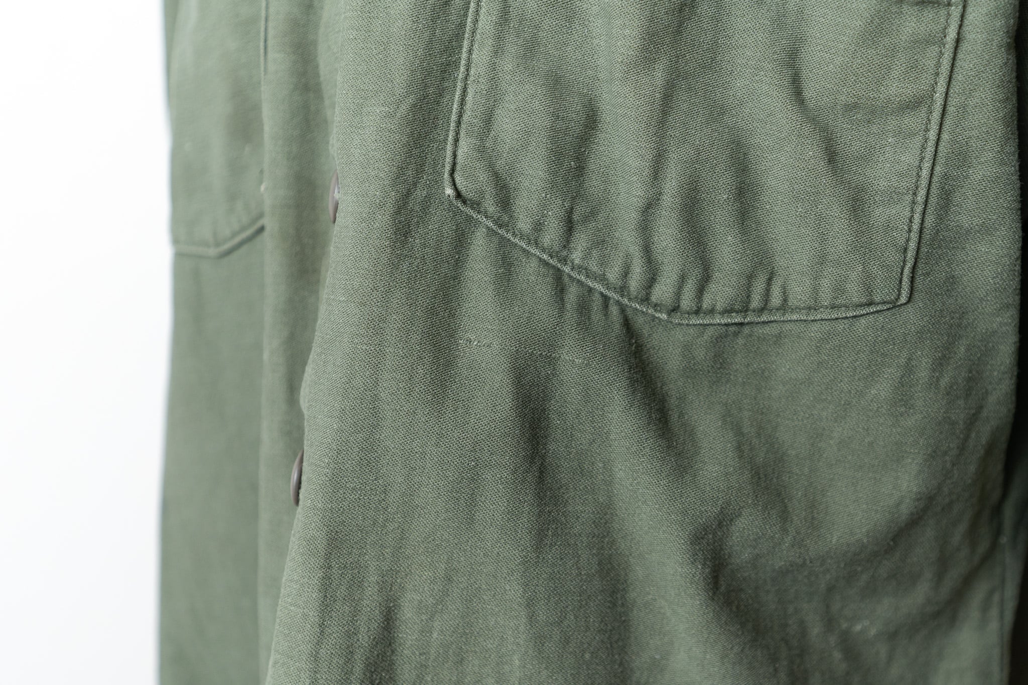 17 1/2✕32】U.S.Army 70's OG-107 Utility Shirt Cotton100％ 