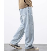 ワイドレッグ ストレートデニムパンツ af0123