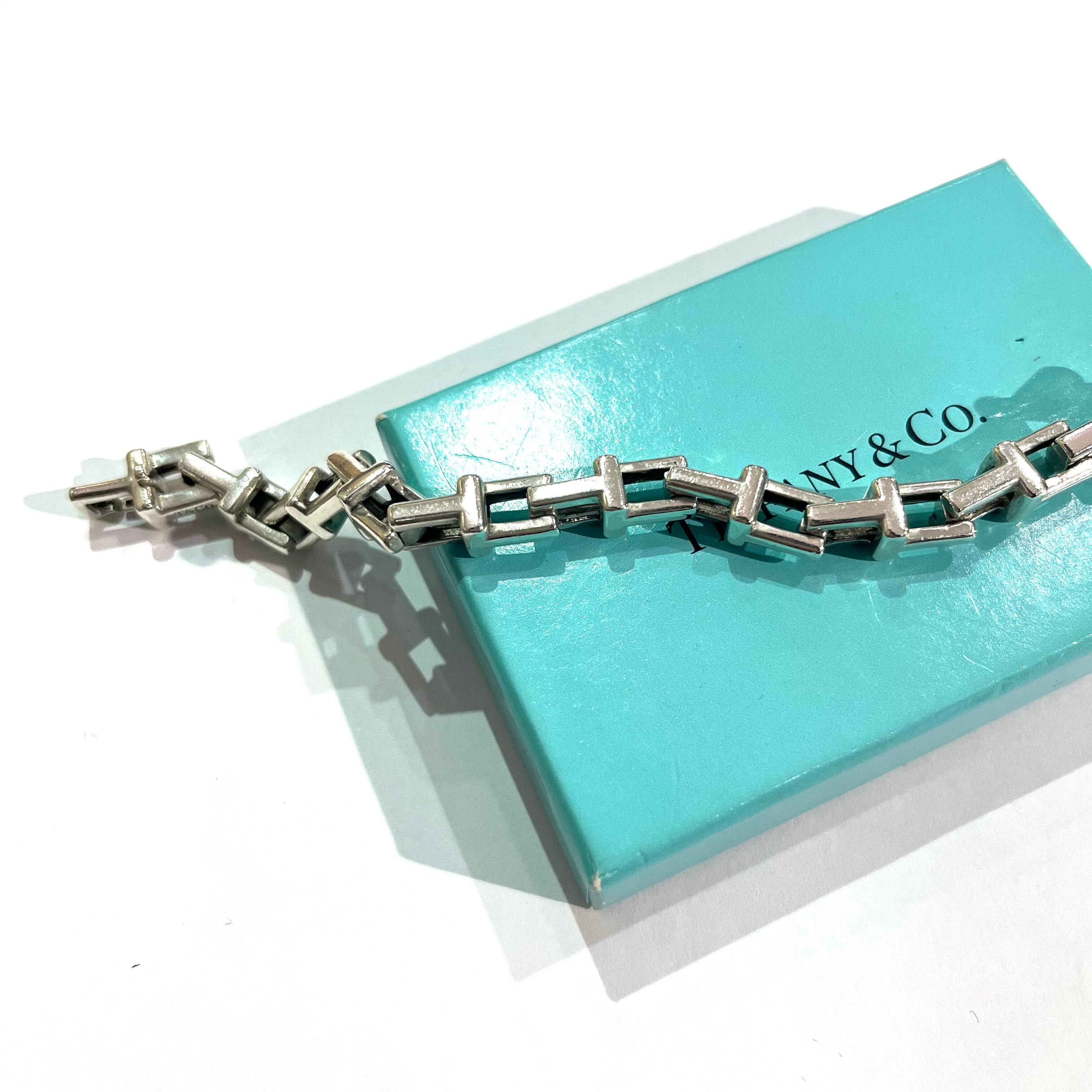 激レア【TIFFANY&CO. 】2095 Tモチーフ リンクシルバーブレスレット