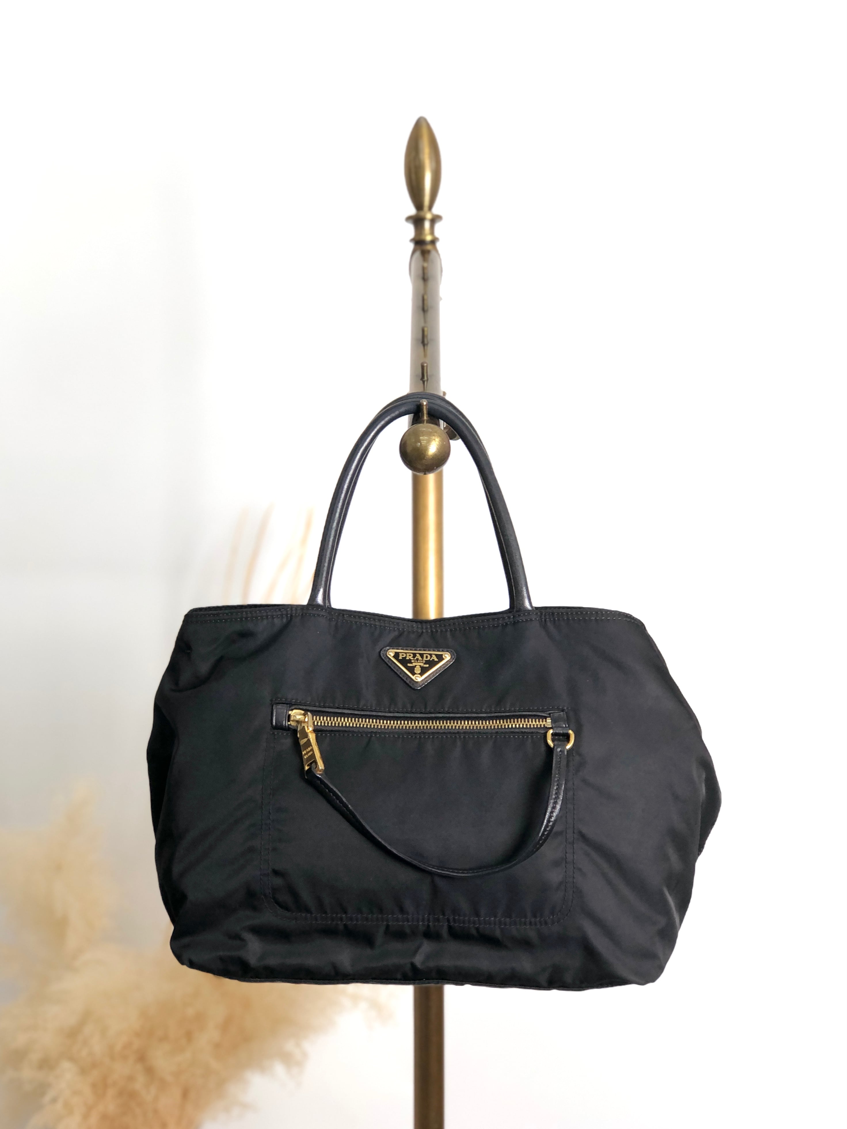 PRADA プラダ ショルダーバッグ ブラック トライアングルロゴ ナイロン 2WAY トートバッグ vintage ヴィンテージ オールド 2krwdw