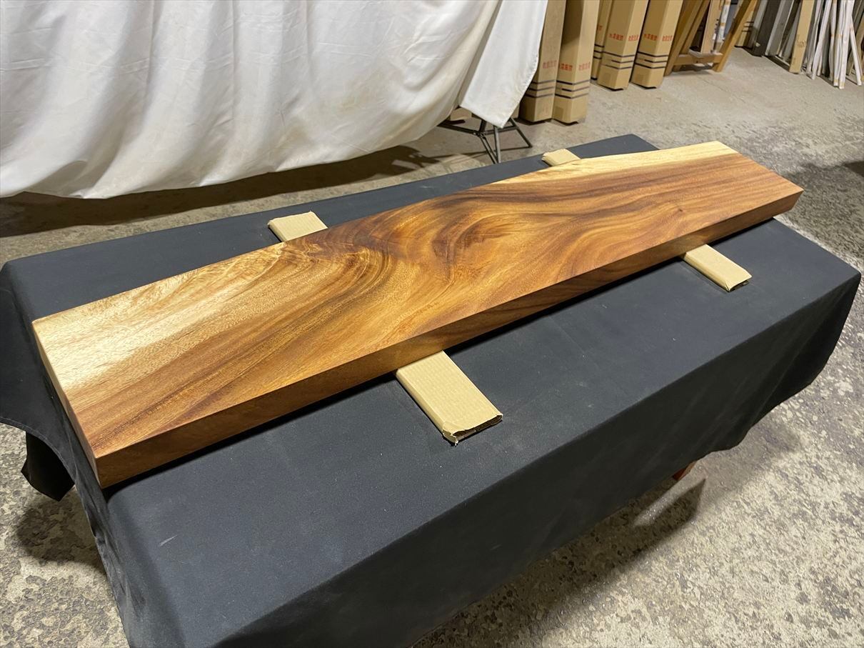 モンキーポッド4085 一枚板無垢 乾燥材 1420x210-270-200x50mm