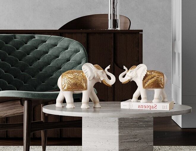 オブジェ 象 2個セット 置物 おしゃれ かわいい 縁起物 風水グッズ