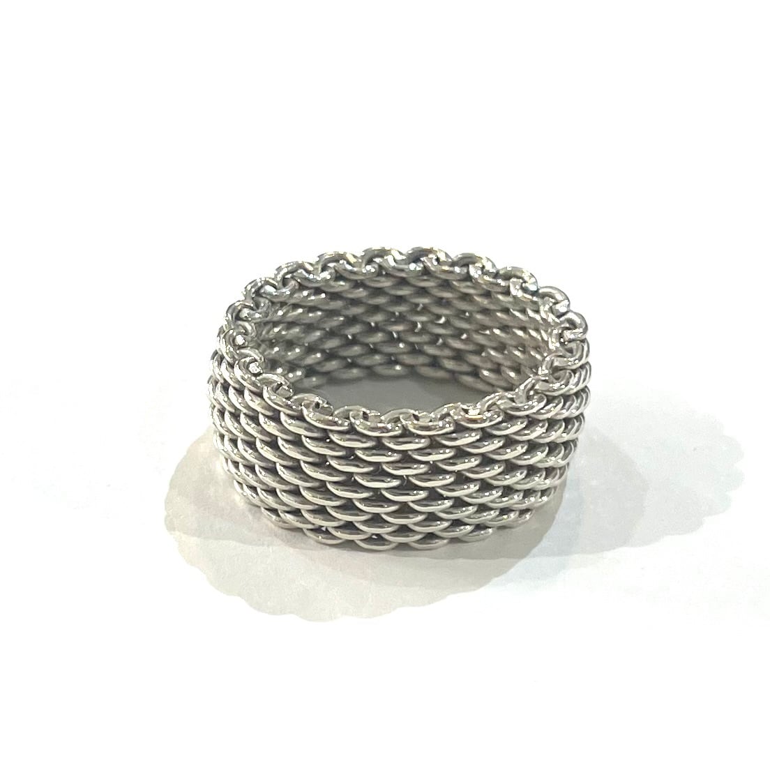 Tiffany & Co. シルバー925 リング　16号 希少【TIFFANY＆CO】2454 【16号】ティファニーサマセットメッシュ
