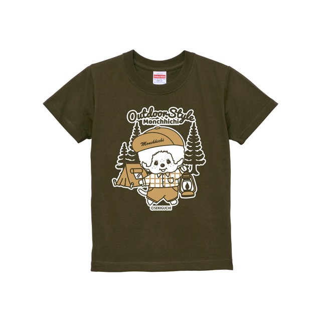アウトドアモンチッチ　子供Tシャツ　ランタン　グリーン