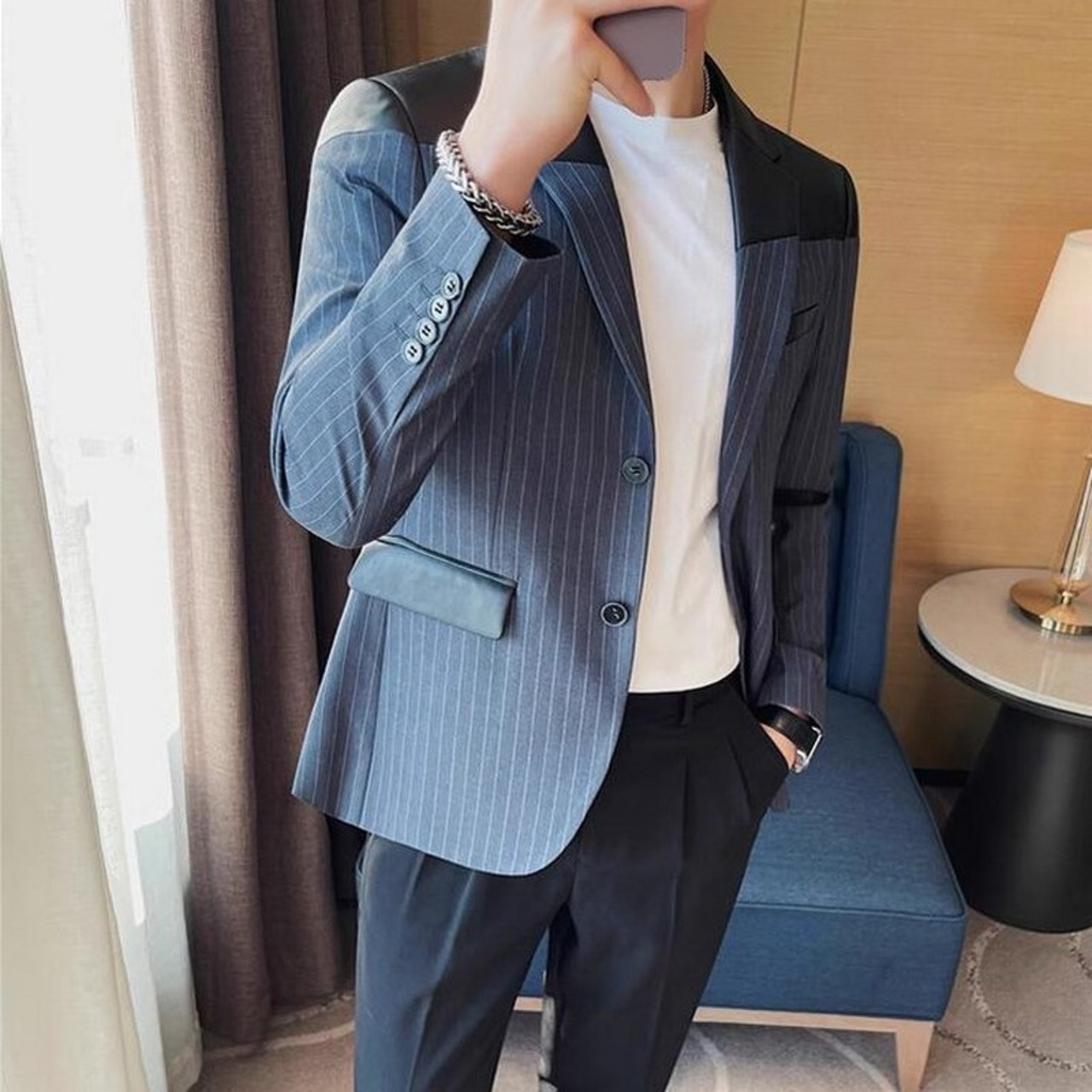 striped suit jacket 00218