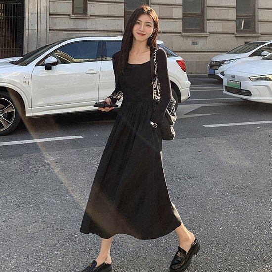 ロングワンピース フレア 秋冬 レディース ニットワンピース ロングワンピース フレア 秋冬 レディース ニットワンピース