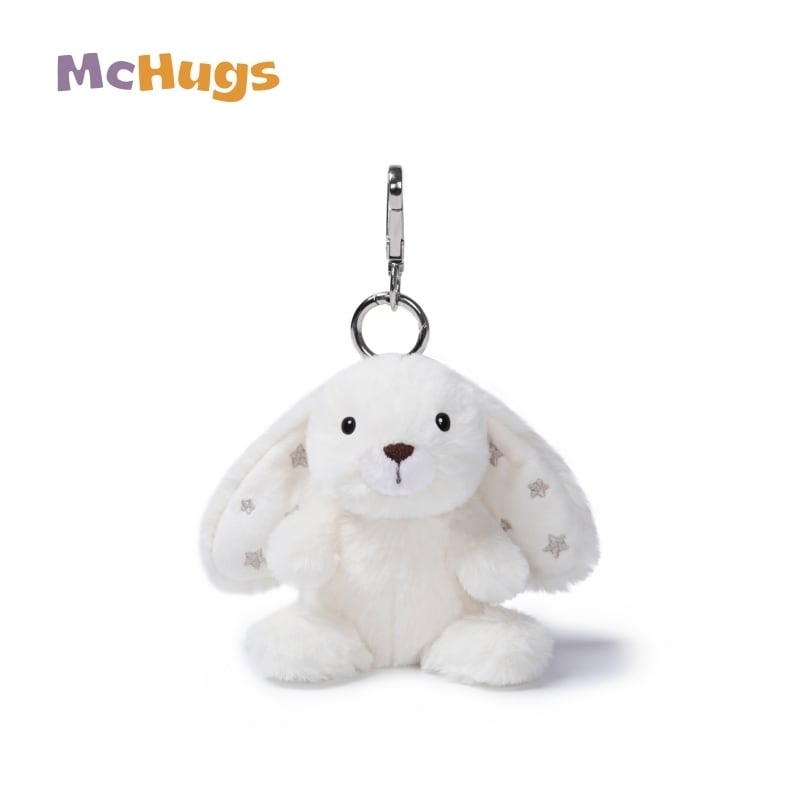 Beige Long Eared Rabbit Bag Charm_MC600296A