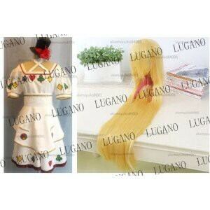 K1405 ハートの国のアリス Alice 衣装＋ウィッグ02 コスプレ衣装