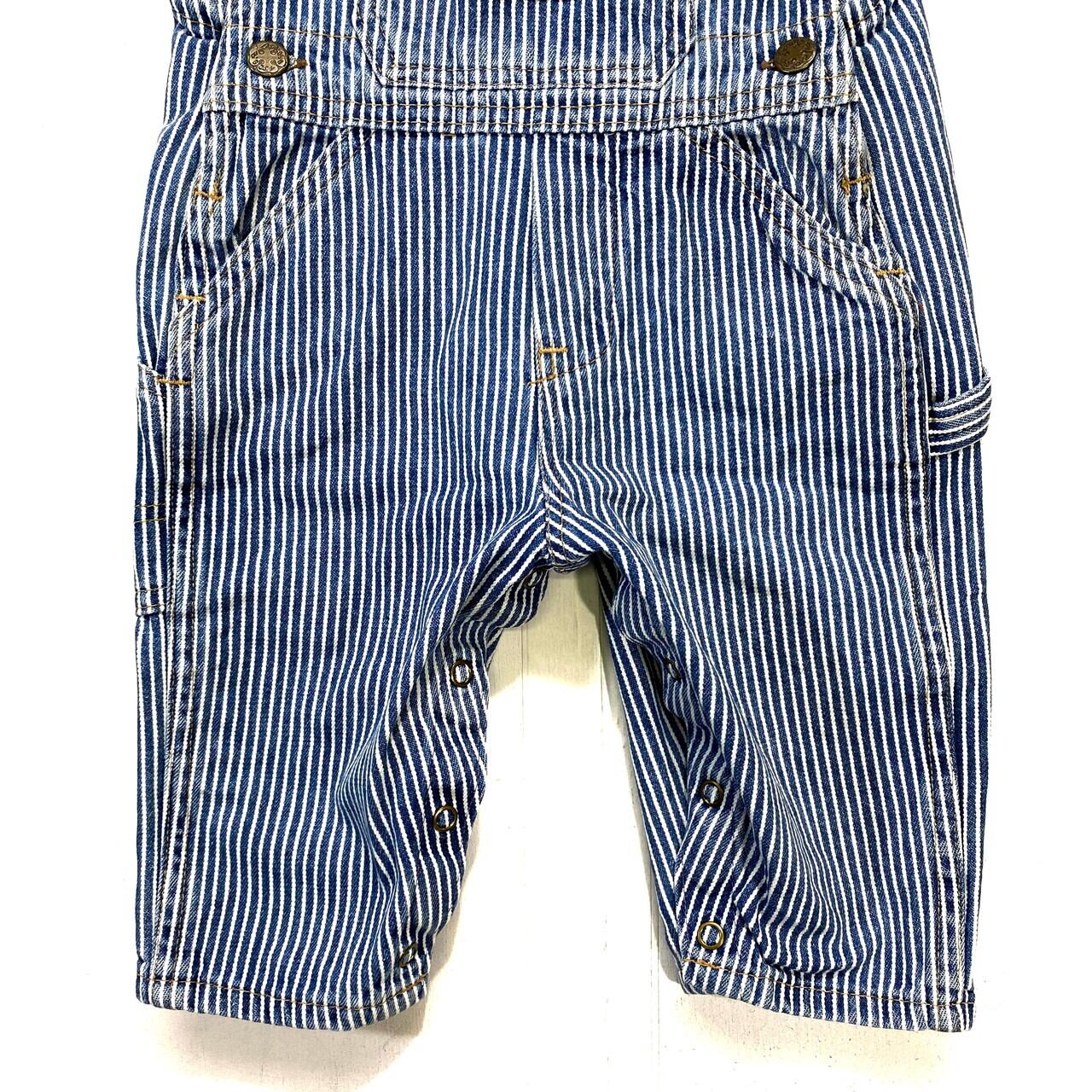 kids】オシュコシュ ヒッコリーストライプ オーバーオール ロンパース