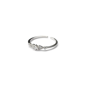 S925 PAVE ZIRCONIA DECO RING SILVER