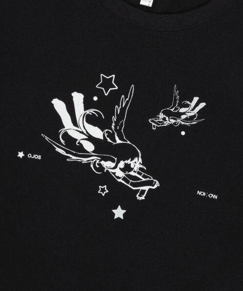 OJOS] OJOS x NOITOW SHU Graphic T-shirt / Black 正規品 韓国