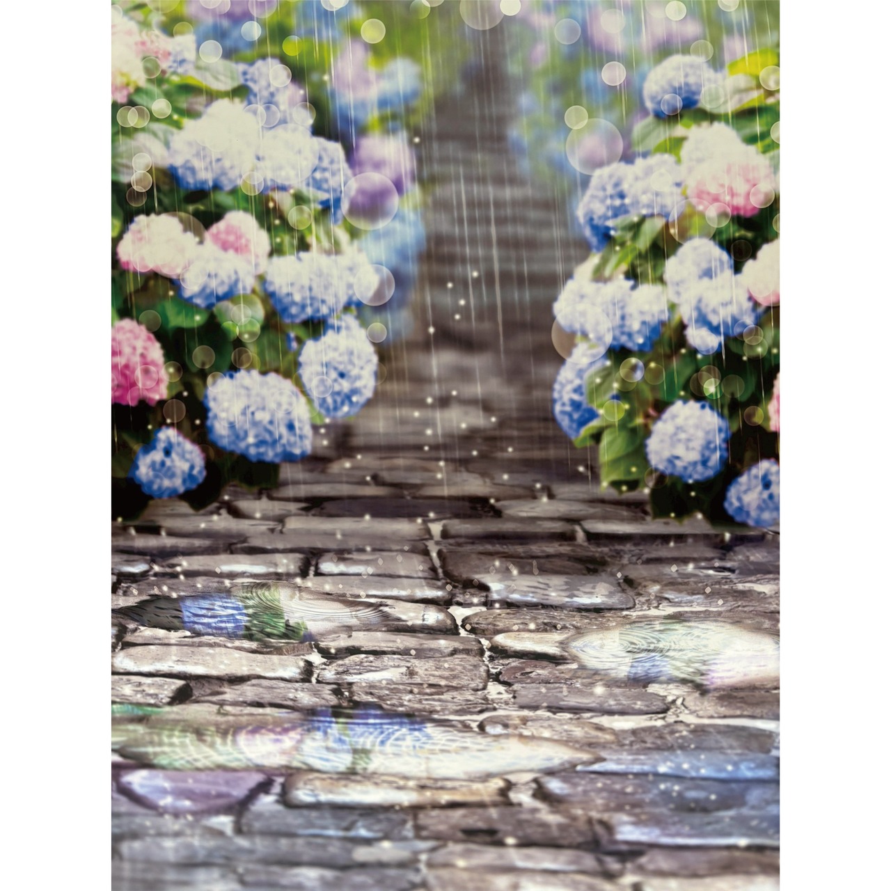 【A1サイズ】雨音のあじさい小道