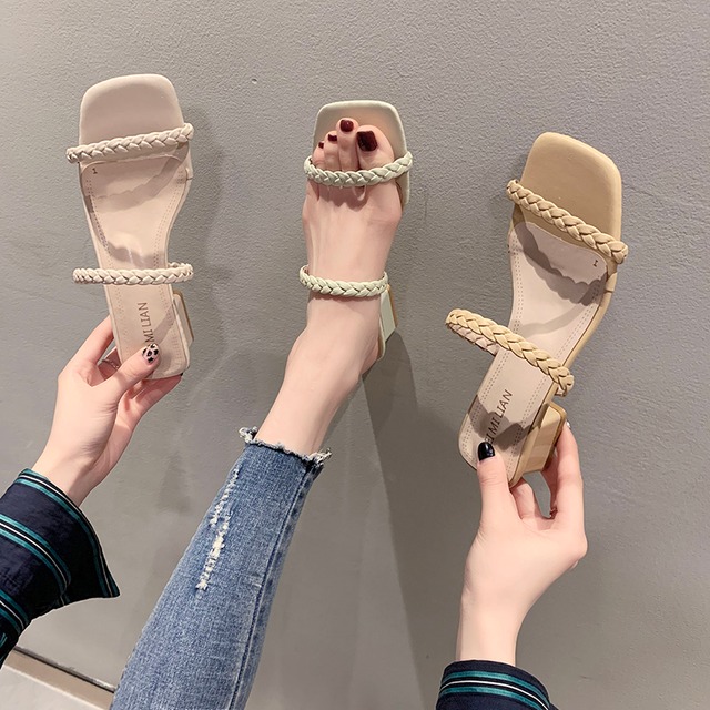 ミュールサマーレッドスタイル 靴 シューズ 夏物 スクウェア 部族の婦人靴85109908432