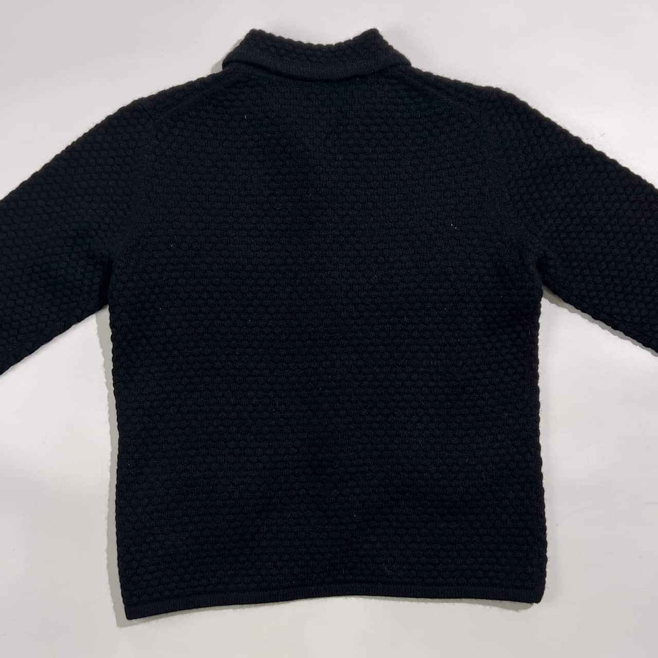 カシミヤ100% Marisa Christina マリサクリスティーナ 凹凸編み ニット カーディガン ジャケット M /ブラック レディース