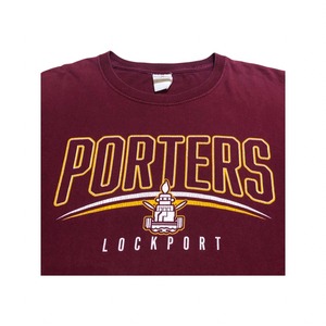 "PORTERS" wine red print T-shirts