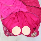 社交ダンス 衣装 スタンダードドレス ワンピース ドレス スタンダード フロート レース 華やか ゴージャス デモ 競技 ダンス パーティ 発表会 濃いピンク ピンク系 高級感 上品 おしゃれ エレガント 発表会用 大人 レディース パフォーマンス 競技用