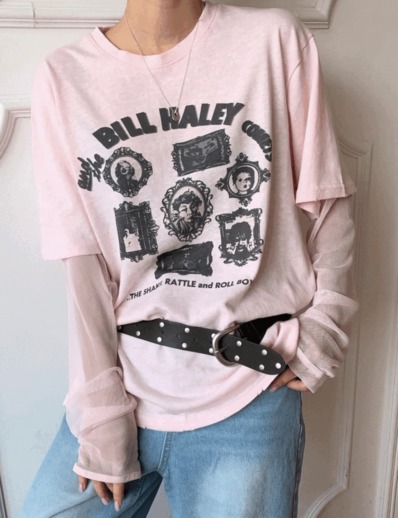 【新作5%OFF・3日間】Mesh See-through Layered Tops_3colors