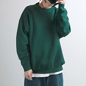 90s B.V.D スウェット トレーナー ソリッド usa製 古着 used ダークグリーン