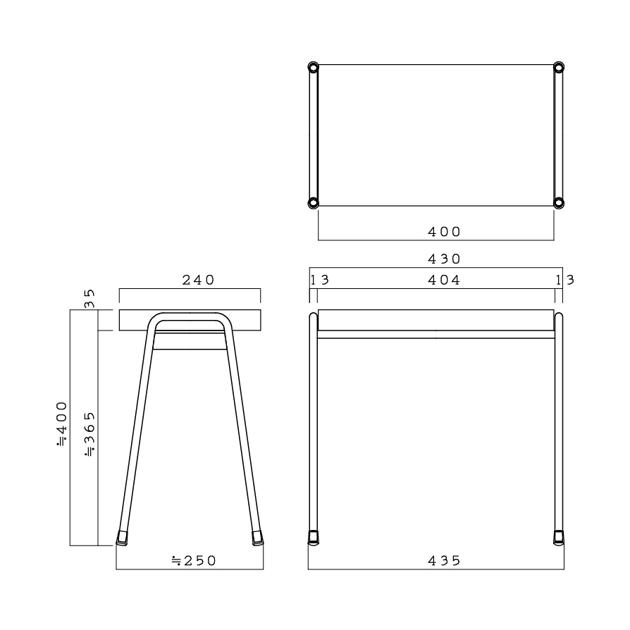 杉古材と無垢鉄で味のあるコンパクトなスツール [L STOOL（FCO1358