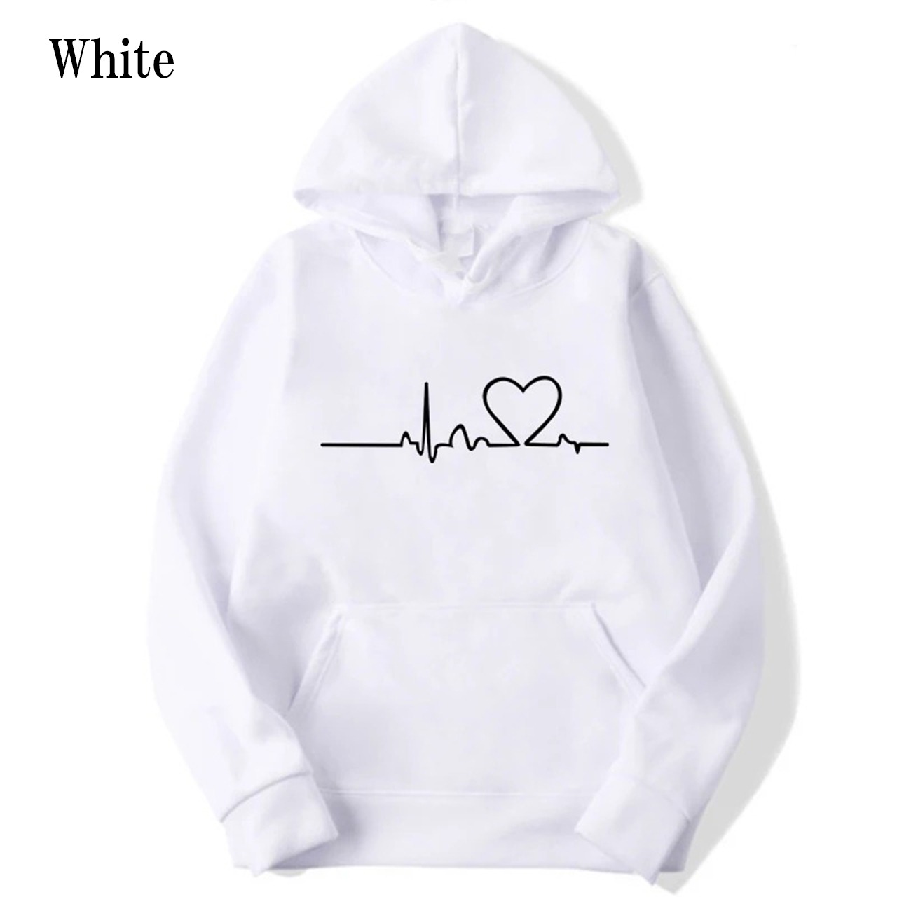 ハートプリント レディース メンズ ポケット フード パーカー≪10COLOR≫ 【0092】