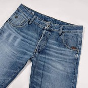 G-STAR RAW ジースターロウ SLIM ボタンフライ 立体裁断 デニム パンツ W32/インディゴ メンズ