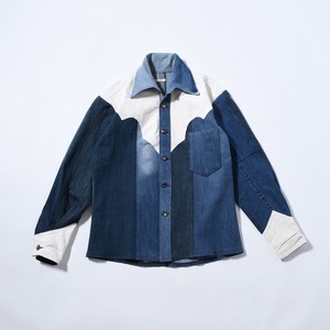 【MOY STORE ORIGINAL】DENIM & LEATHER WESTERN SHIRT