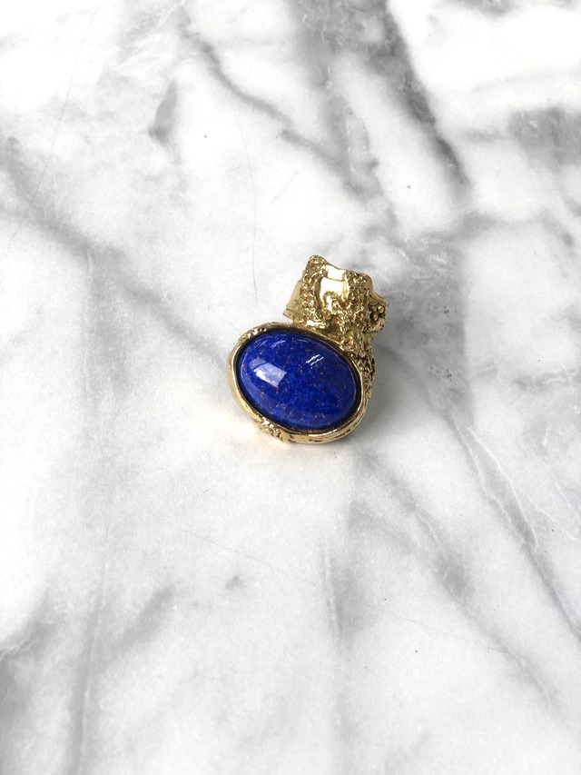 Yves Saint Laurent イヴ・サンローラン ブルーストーン リング ゴールド vintage ヴィンテージ 37k7tj
