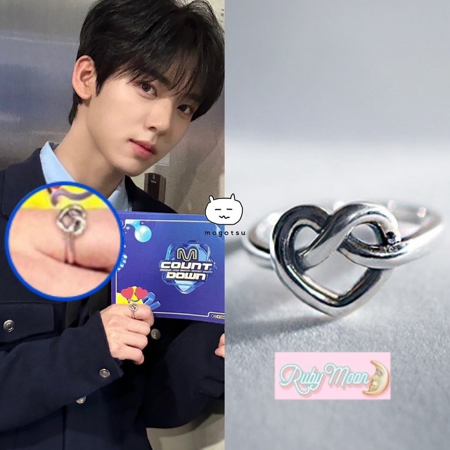 ★ZEROBASEONE ハンユジン 着用！！【Ruby Moon】Pretzel Open Ring