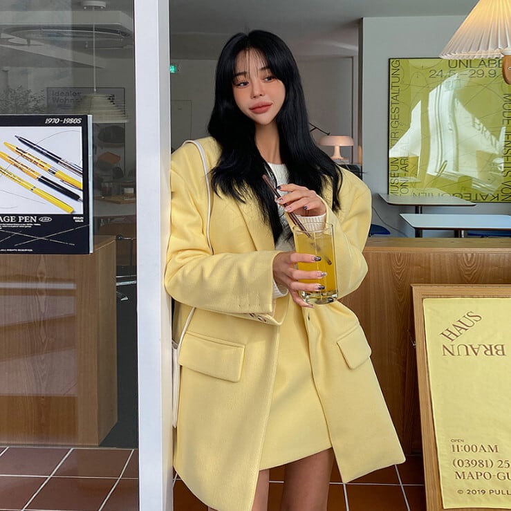 ツイード ジャケット コート レディース アウター ノーカラー フレンチ