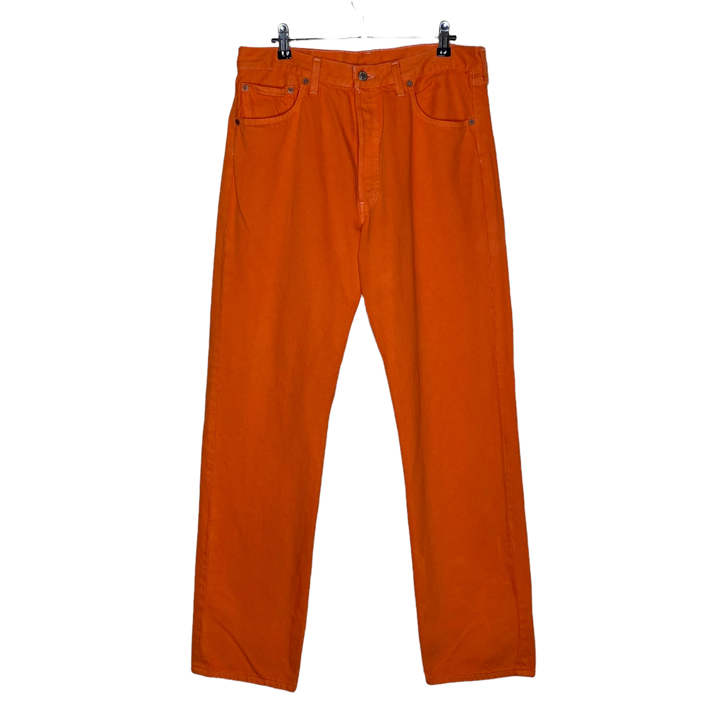 Levi's 501 デニムパンツ W34×L32 オレンジ ボタンフライ 状態良好