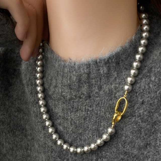 2-Color pearl necklace A809