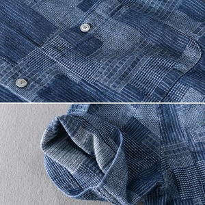 Indigo Patchwork Pattern Shirt / インディゴ パッチワーク パターン シャツ