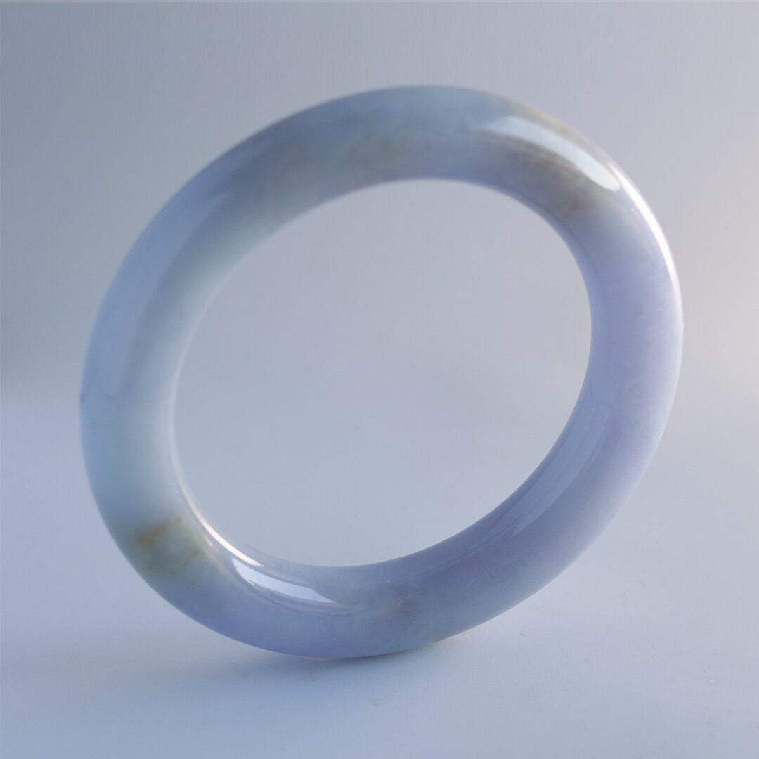 三彩.黄.緑、紫、翡翠ハングル56~ 内径 約56mm】ラベンダーカラーが美しいバングル lavender/princess A