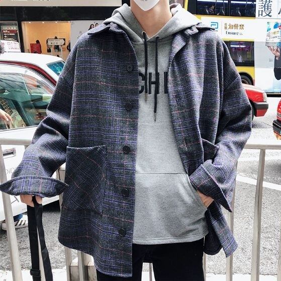 全2色 シャツ チェック オーバーサイズ ビッグシルエット