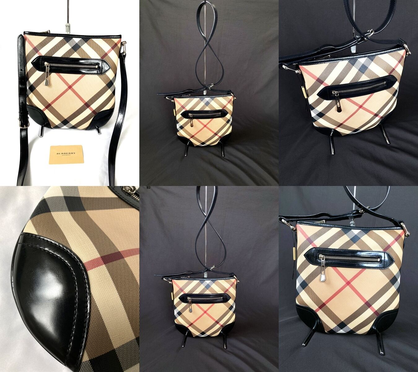 バーバリープローサム ショルダーバッグ チェック柄/スタッズ BURBERRY 