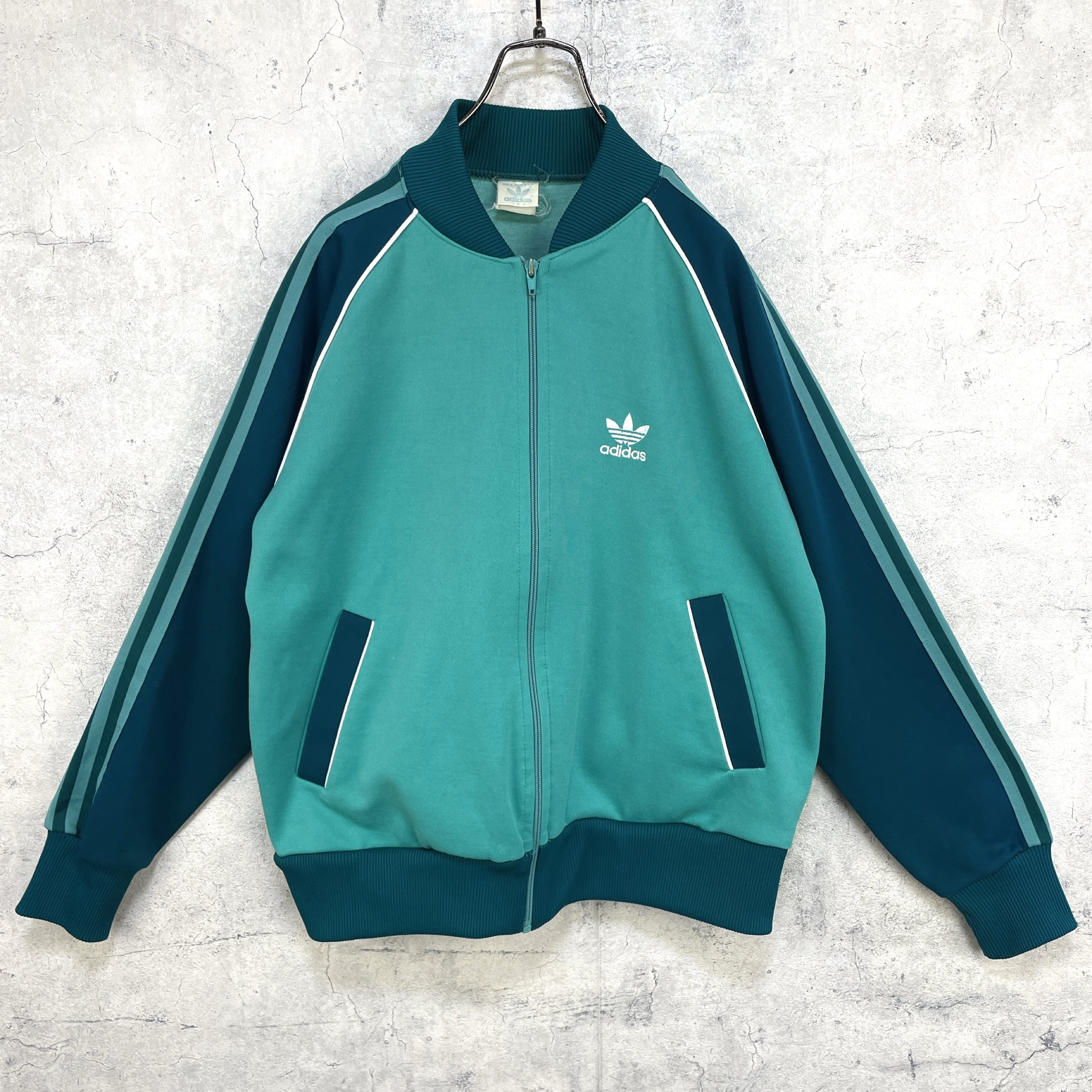 80's adidas アディダス バイカラー トラックジャケット ブルー-