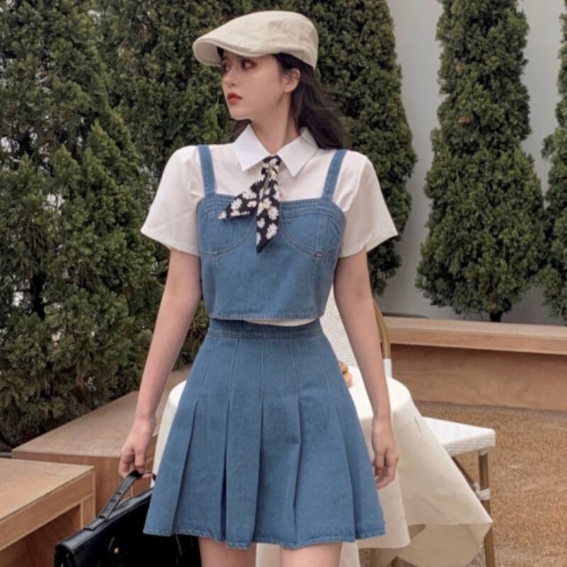 ウェストハイウェストスリムスカート セット サマースタイル 夏物 YY-ファッション47101636645