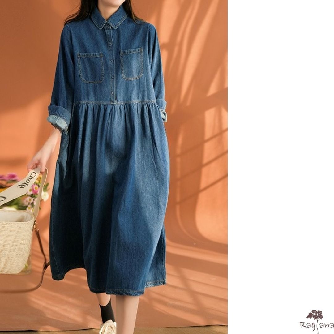 デニム シャツワンピース 2col M 10432 | Raglana