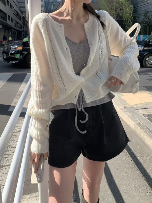 (予約) mellounge  / Lily button cardigan 3color