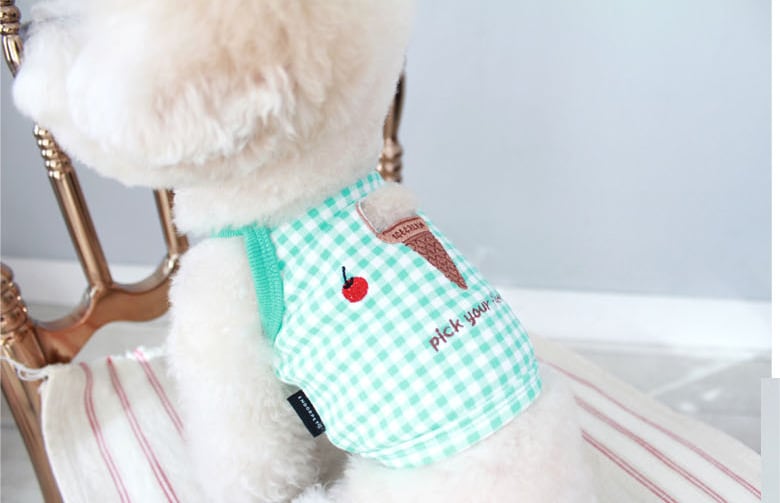 ice cream crop top S ~ XL 3color / 犬の服 犬服 新作 ショート丈