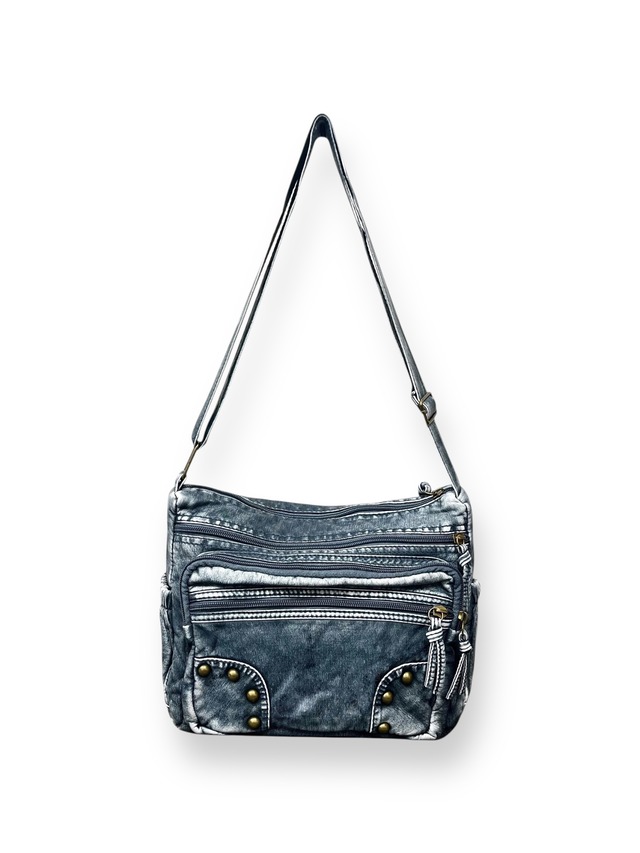 【PLANET STUDIO】vegan leather denim shoulder bag