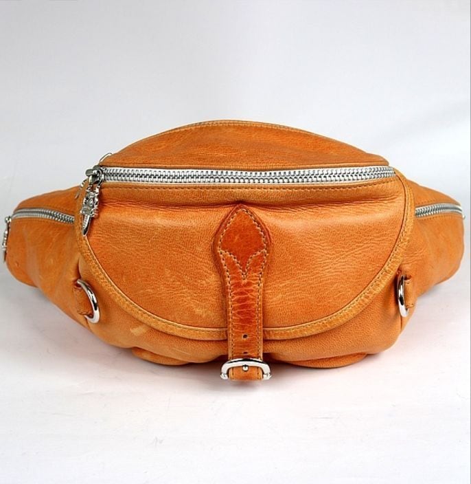 CHROME HEARTS クロムハーツ スナットパック #1 ラージ ヴィンテージ加工 ロジウムパーツ レザー SV925 ライトブラウン