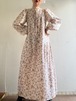 1970s Vintage Floral Pleats Dress