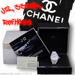 シャネル:J12, 33MM/Ref .H0968/CHANEL/白セラレディース腕時計/クォーツ