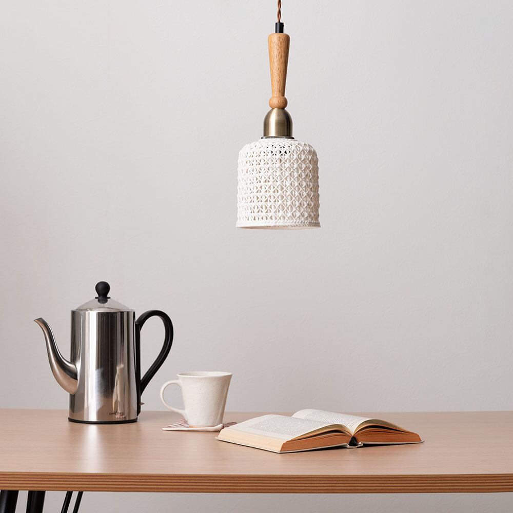 ペンダントライト 照明 LED対応 ライト 陶器 筒形 | FIGARO