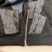 【hoodi28】 Remake Hoodie black × kimono