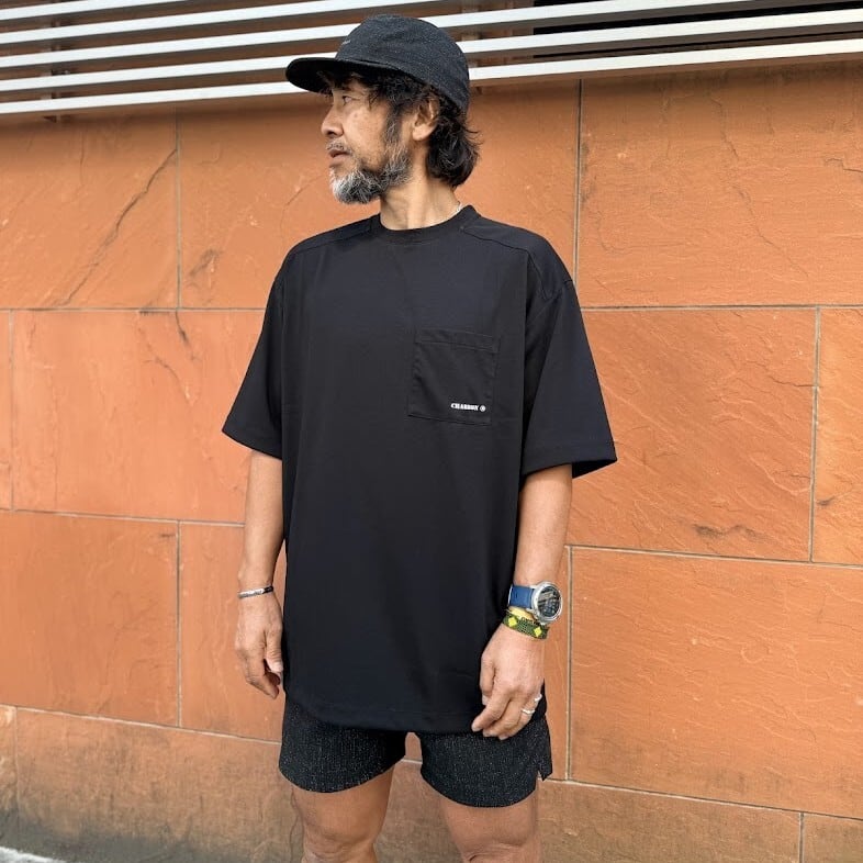 charbon / POCKET DRY BIG T-SHIRTS（BLACK） | 道がまっすぐ