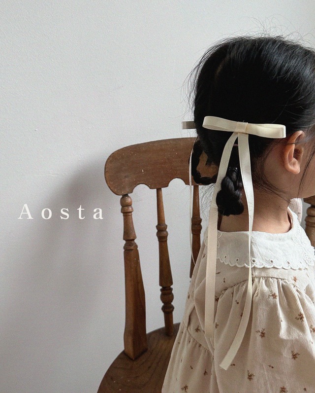 《秋ご予約》ribbon hair pin ★ ｜ご予約 秋 aosta アオスタ ヘアアクセサリー 女の子 キッズ
